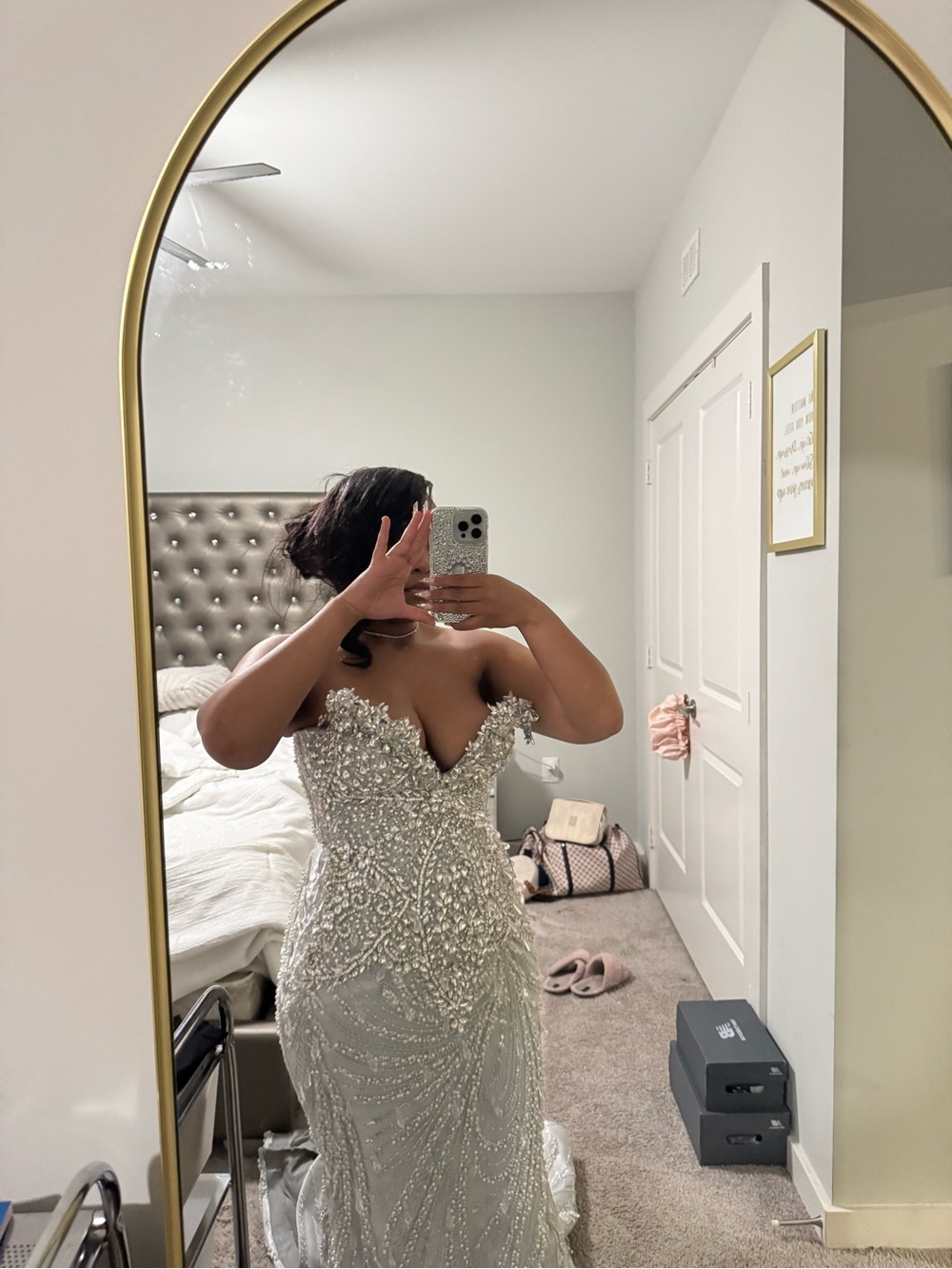 Custom made beaded prom dress - Picture 4 of 5